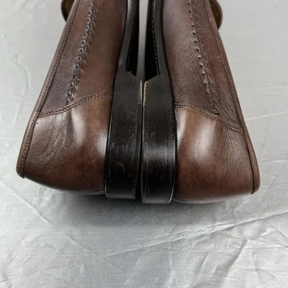 Men\'s Zelli Slip On Loafers Dress Shoes Size 11.5M Brown Genuine Ostrich Claw